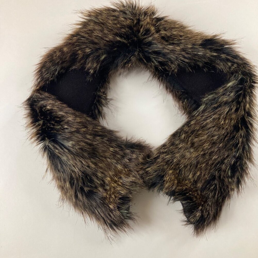 Womens Dillards Faux Fur Mink Scarf Brown Acrylic‎ Polyester 5 x 39"